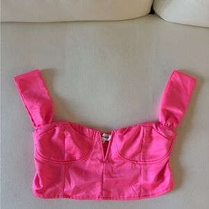 Superdown Pink Bustier Crop Top